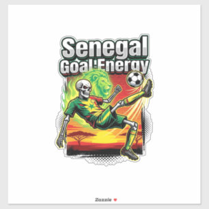Senegal Doel Energie Skelet Aanvaller Naties Creat Sticker
