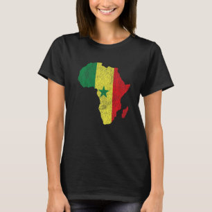 Senegal Flag Africa Continent Silhouette Gift for T-shirt