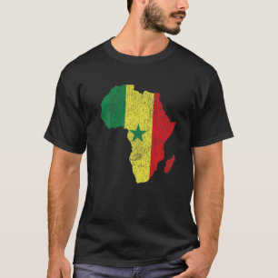 Senegal Flag Africa Continent Silhouette Gift for T-shirt