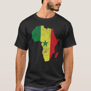 Senegal Flag Africa Continent Silhouette Gift for T-shirt