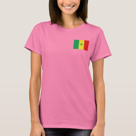 Senegal Flag and Map dk T-Shirt (Voorkant)