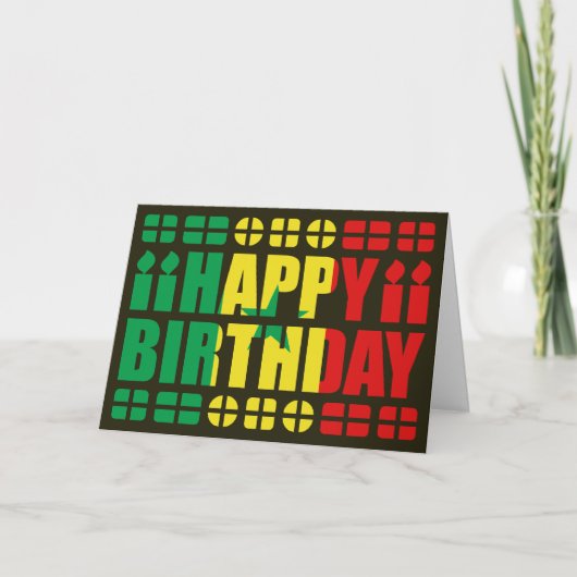 Senegal Flag Birthday Card Kaart (Voorkant)