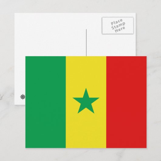 Senegal Flag Briefkaart (Voorkant / Achterkant)