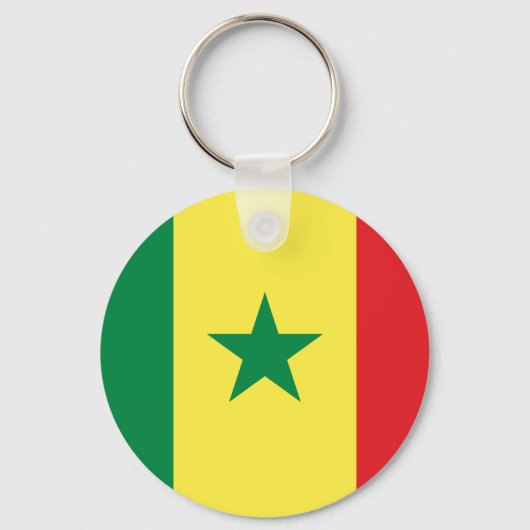 Senegal Flag Button Sleutelhanger (Voorkant)