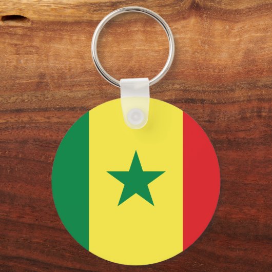 Senegal Flag Button Sleutelhanger (Voorkant)