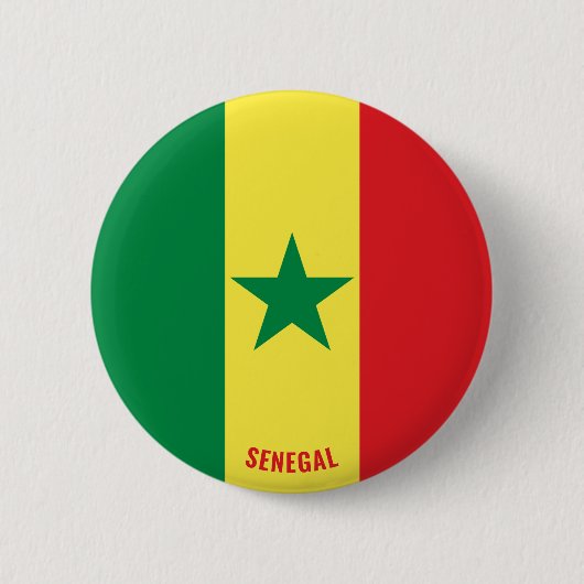 Senegal Flag Charming Patriotic Ronde Button 5,7 Cm (Voorkant)