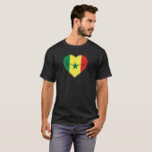 Senegal Flag Colors Heart T-Shirt (Voorkant volledig)
