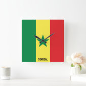 Senegal Flag Dazzling Patriotic Vierkante Klok (Huis)