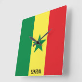 Senegal Flag Dazzling Patriotic Vierkante Klok (Hoek)