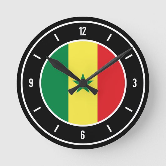 Senegal Flag Elegant Ronde Klok (Voorkant)