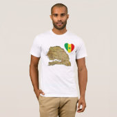 Senegal Flag Heart en Map T-Shirt (Voorkant volledig)