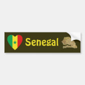 Senegal Flag Heart + Map Bumpersticker (Voorkant)