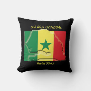 SENEGAL FLAG MAP Patriottische scripts Aangepaste Kussen