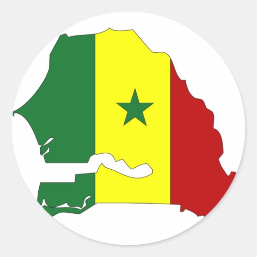 Senegal flag map ronde sticker (Voorkant)