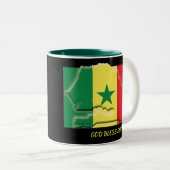 SENEGAL FLAG MAP Scripture Gepersonaliseerd ZWART Tweekleurige Koffiemok (Voorkant rechts)