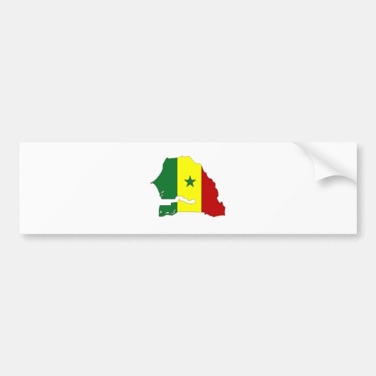 Senegal Flag Map - volledige grootte Bumpersticker (Voorkant)