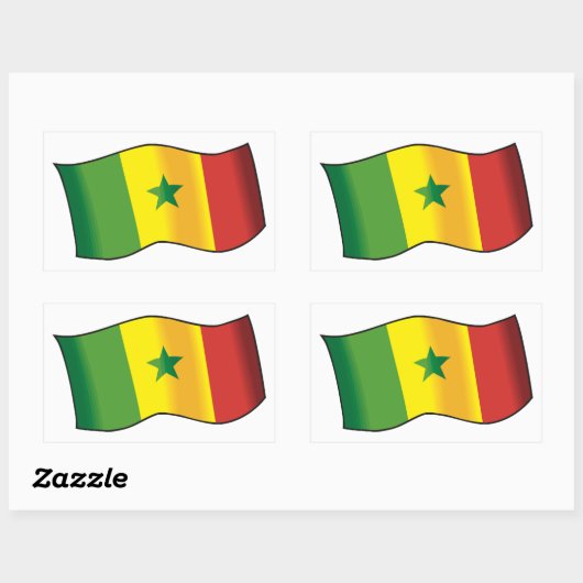 Senegal Flag Rechthoekige Sticker (Vel)