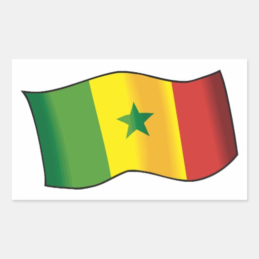 Senegal Flag Rechthoekige Sticker (Voorkant)