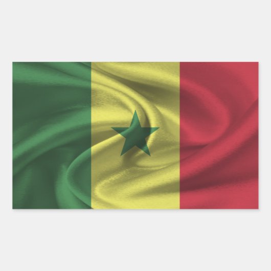 Senegal Flag Rechthoekige Sticker (Voorkant)