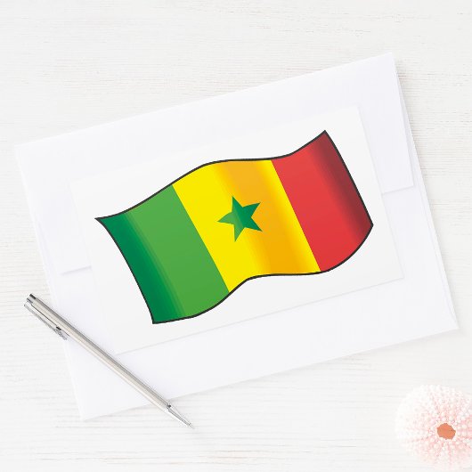 Senegal Flag Rechthoekige Sticker