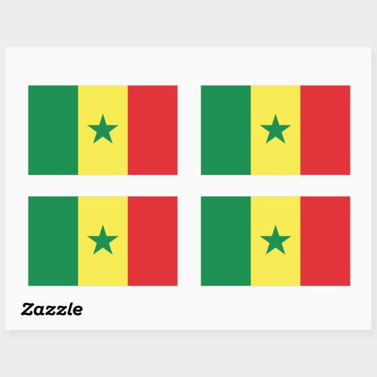 Senegal Flag Rechthoekige Sticker (Vel)