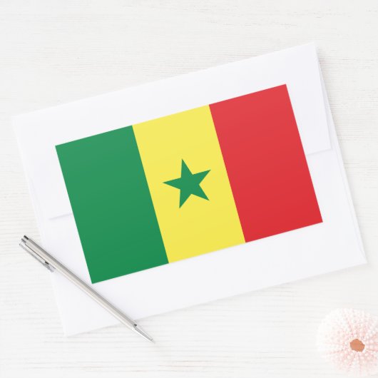 Senegal Flag Rechthoekige Sticker (Envelop)