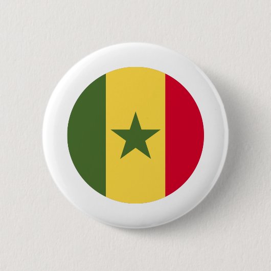 Senegal Flag Ronde Button 5,7 Cm (Voorkant)