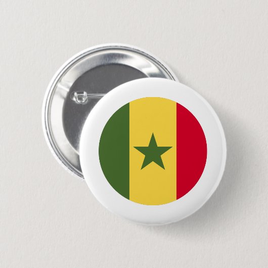 Senegal Flag Ronde Button 5,7 Cm (Voorkant /achterkant)