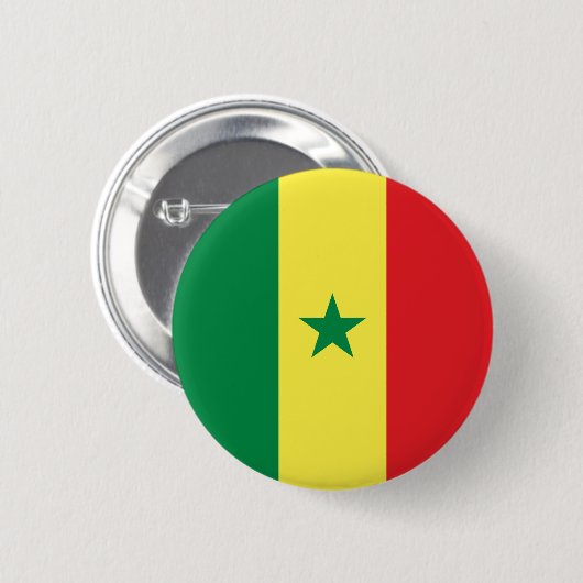 Senegal Flag Ronde Button 5,7 Cm (Voorkant /achterkant)