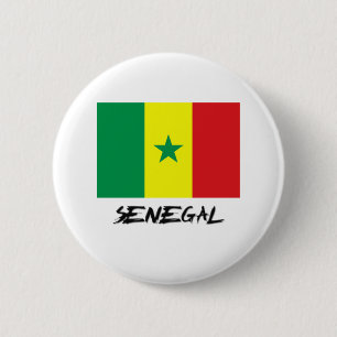 Senegal Flag Ronde Button 5,7 Cm