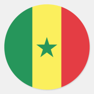 Senegal Flag Ronde Sticker