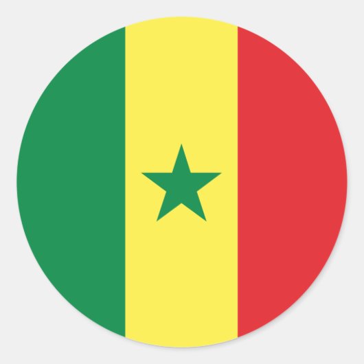 Senegal Flag Ronde Sticker (Voorkant)