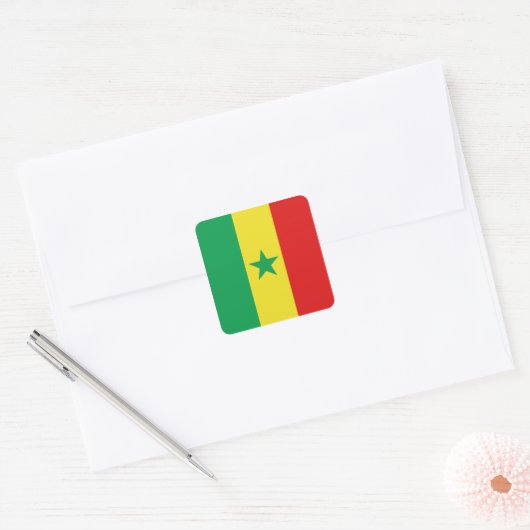 Senegal Flag Sticker (Envelop)