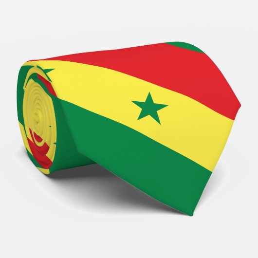 Senegal Flag Stropdas (Opgerold)