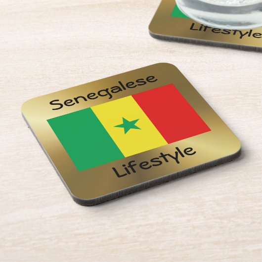 Senegal Flag+Text Onderzetter (Linkerzijde)