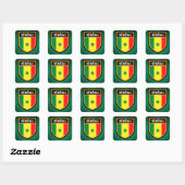 Sénégal Flag Vierkante Sticker (Vel)