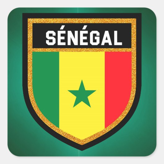 Sénégal Flag Vierkante Sticker (Voorkant)