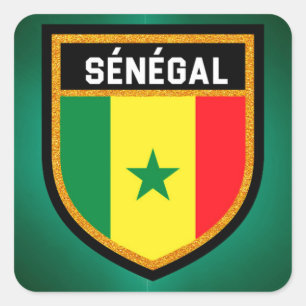Sénégal Flag Vierkante Sticker