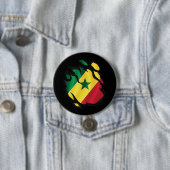 Senegal geripte vlag ronde button 7,6 cm (In situ)