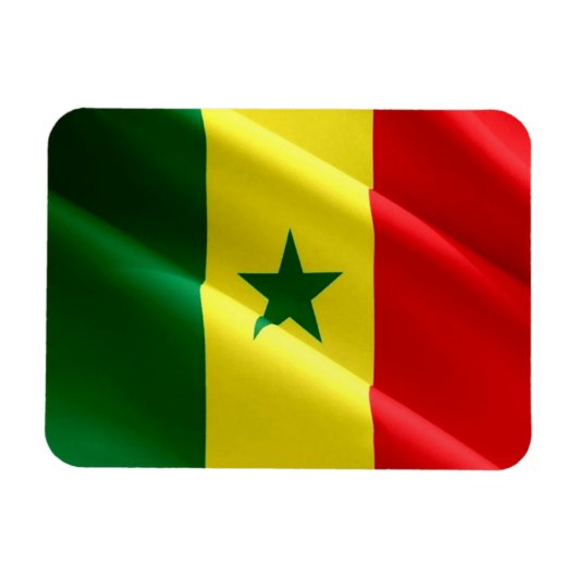 Senegal - Golfvlag - Magneet (Horizontaal)