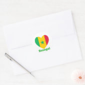 Senegal Heart Flag Ronde Sticker (Envelop)