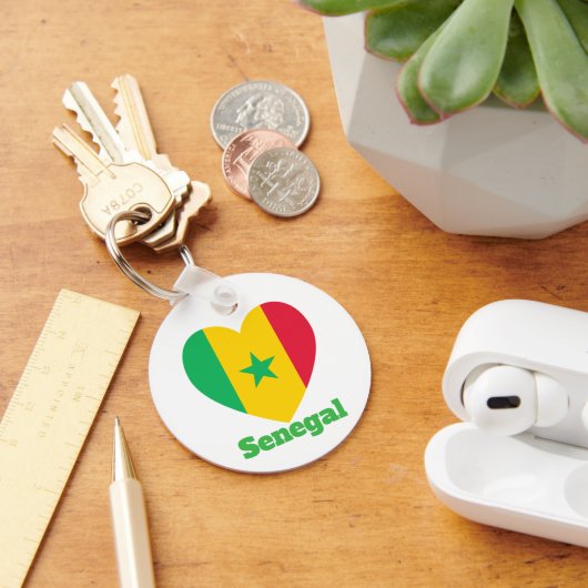 Senegal Heart Flag Sleutelhanger (Bureau)