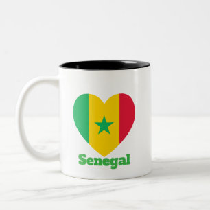 Senegal Heart Flag Tweekleurige Koffiemok