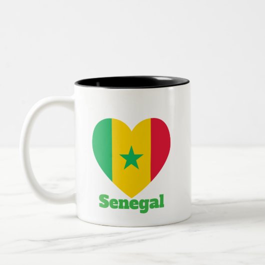 Senegal Heart Flag Tweekleurige Koffiemok (Links)