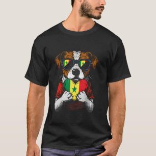 Senegal Hond Hart Senegalese Vlag Senegalese Trots T-shirt