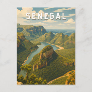 Senegal Illustratie Reis Kunst Vintage Briefkaart
