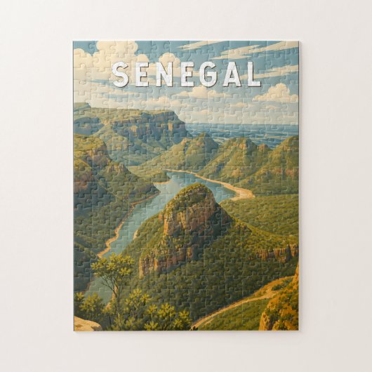 Senegal Illustratie Reis Kunst Vintage Legpuzzel (Verticaal)