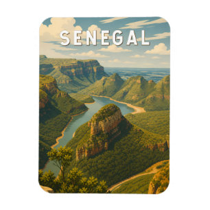 Senegal Illustratie Reis Kunst Vintage Magneet