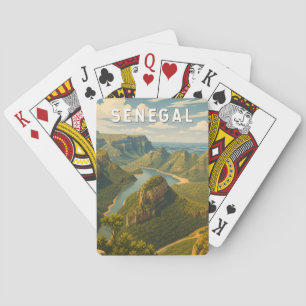 Senegal Illustratie Reis Kunst Vintage Pokerkaarten