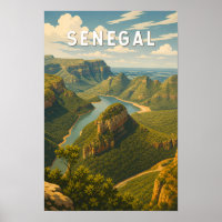 Senegal Illustratie Reis Kunst Vintage